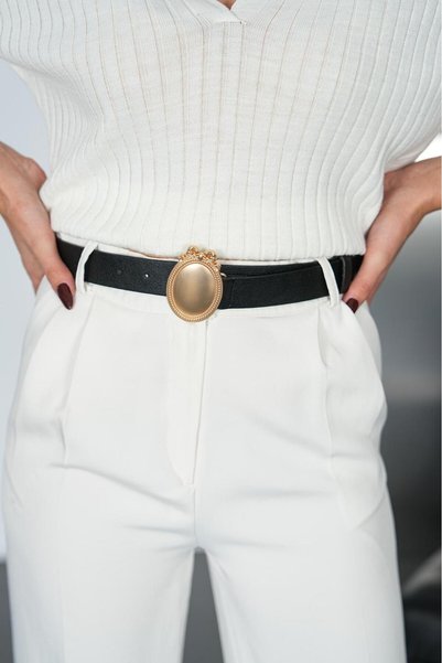 Mynoa Gold Buckle Women's Belt, Pantalon Belt, Jacket Belt