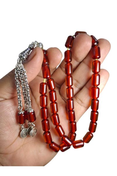 Cekke Tesbih Original Fire Amber 7*11 mm Prayer Beads Suitable for Daily Use
