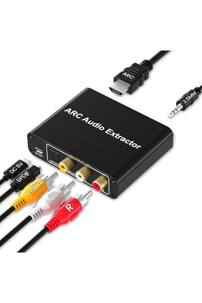 NALACAL محول HDMI ARC، مستخرج صوت لأجهزة التلفزيون عالية الدقة، يحول HDMI ARC...
