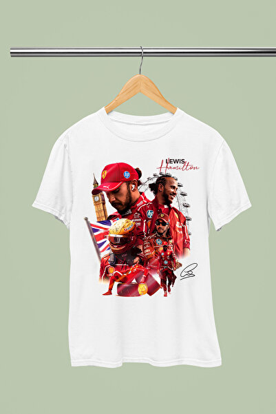 MAGORS Tricou Lewis Hamilton F1, din bumbac, cu imprimeu, mânecă scurtă, regu...
