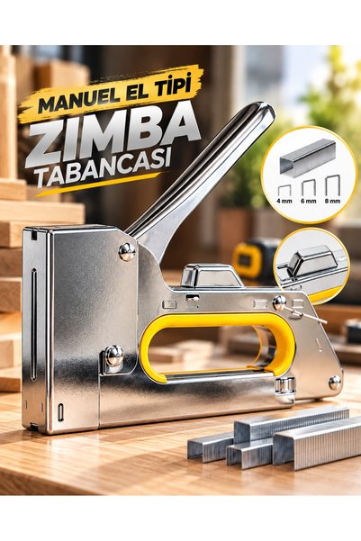 AKILLI El Tipi Manuel Zımba Tabancası 4-6-8 mm No.13 Ergonomik Tutma Kollu Çok Amaçlı Zımba Makinesi