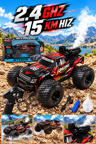 kosetoys Buharlı Uzaktan Kumandalı Yarış Arabası 15 Kmh 4x2 Sarj Edilebilir P...