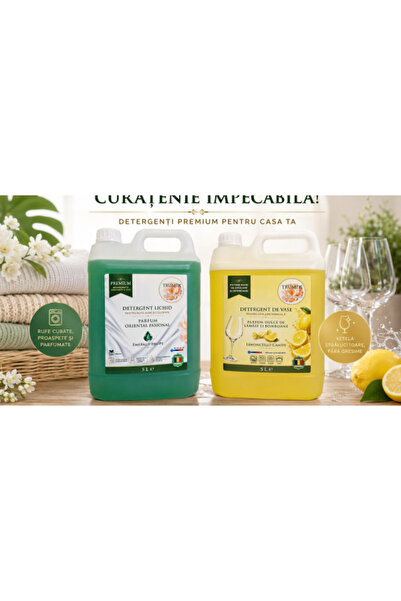 TRUMIX Pachet 2x5L Detergent Rufe Emerald Drops și Detergent Vase Limoncello ...