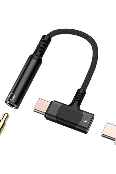 TERRIFI محول USB C إلى مقبس سماعة رأس 3.5 ملم وشاحن، محول صوت 2 في 1 من النوع...