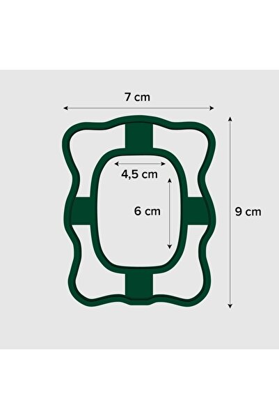 Craftelle Set of 3 Baroque Curved Oval Frame Ceramic Clay and Dough Cutter Molds 4.5X6 cm Inner Space