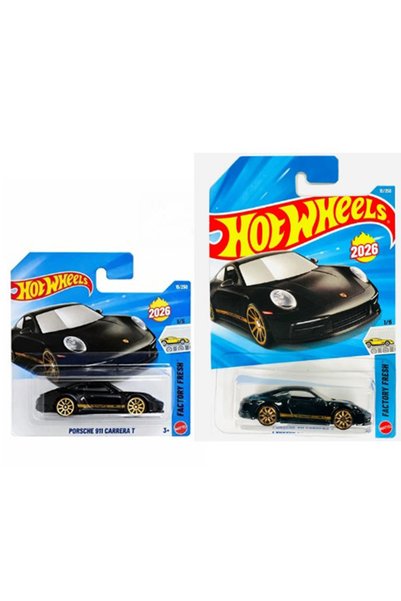 HOT WHEELS Porsche 911 Carrera T Uzun ve Kısa Kart 2'li Set Oyuncak Araba