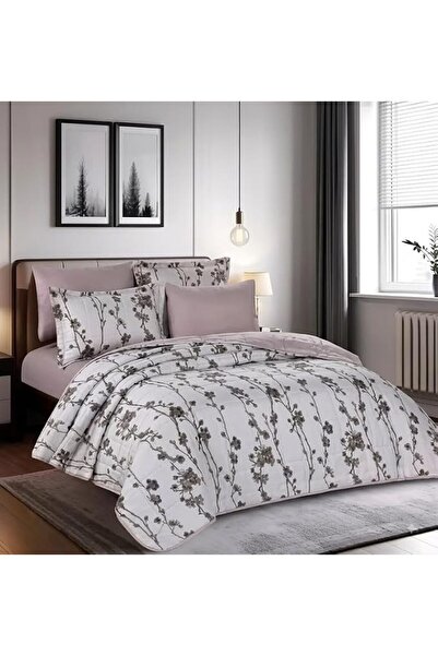 GENERAL HAPPYMOON Floral Comforter Set King Size 4-Piece, 170x230 cm Quilted ...