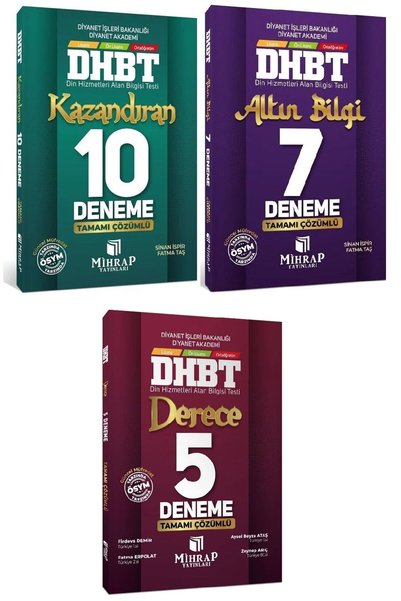 MİHRAP YAYINLARI Mihrap DHBT Kazandıran 10+7+5 Deneme 3 lü Set- Sinan İspir, ...