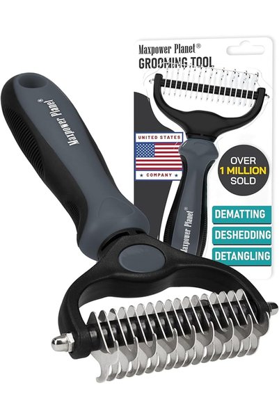 Maxpower Max Power Planet Pet Grooming Brush - Double-Sided Deshedding Comb f...