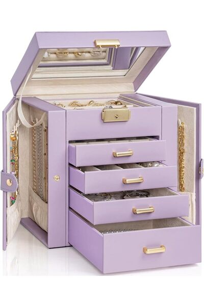 AKOZLIN 360° Rotating Jewelry Box 6-Tier Organizer Functional Jewelry Storage...