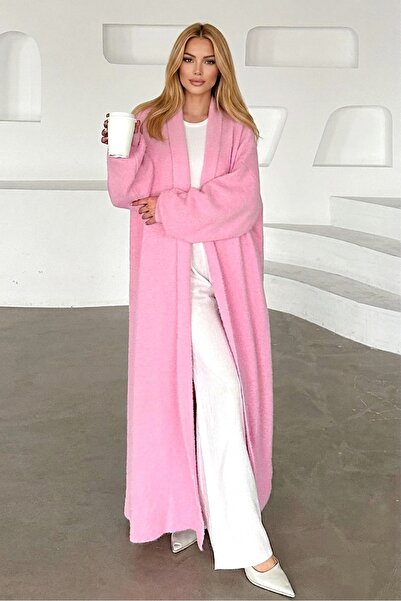 Miss Beyoğlu Kadın Oversize Uzun Triko Hırka – Pembe, Taş, Bej , Siyah , Kahv...