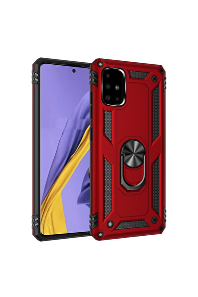 ERBORD Husă blindată pentru Samsung Galaxy A51, Nox Case Ring, roșu