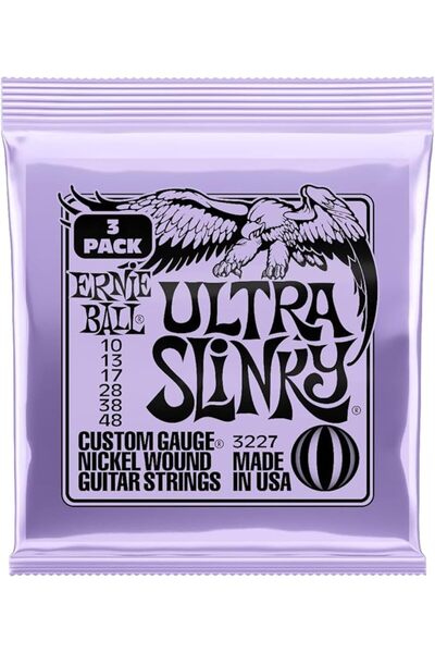 Ernie Ball Beefy Slinky Nickel Wound Electric Guitar Strings 3-pack, 11-54 Ga...