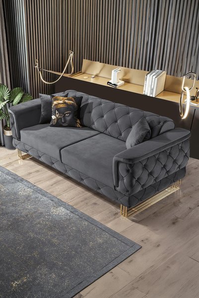 İYENA HOME LİVİNG Stella Chester Sırt Mekanizmalı Üçlü Koltuk Kanepe
