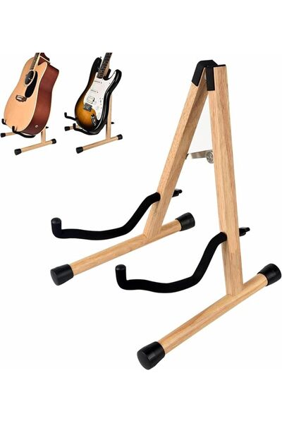 NALACAL Wooden Acoustic Guitar Stand Floor Hardwood Electric Guitar Stand Bas...