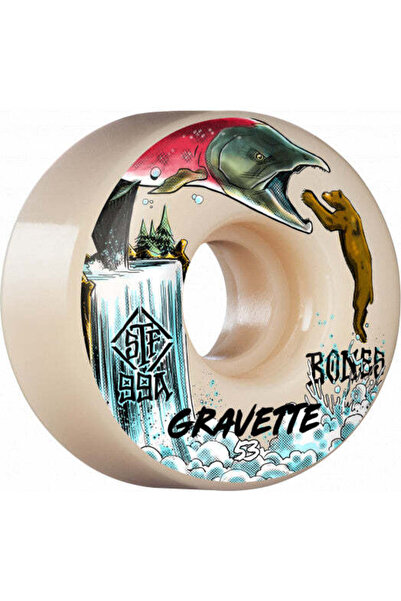 Bones Wheels عجلات سكيتبورد بونز برو إس تي إف جرافيت سبون V2 - 52 ملم 99A، مج...