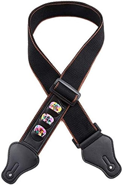 Other Multifunction Electric Acoustic Bass Guitar Strap W/3 Pick Plectrums Ho...