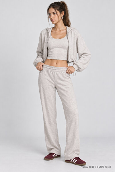 Lovelyİstanbul 3-Piece Modal Top and Bottom Set Lby0101 Gray Melange