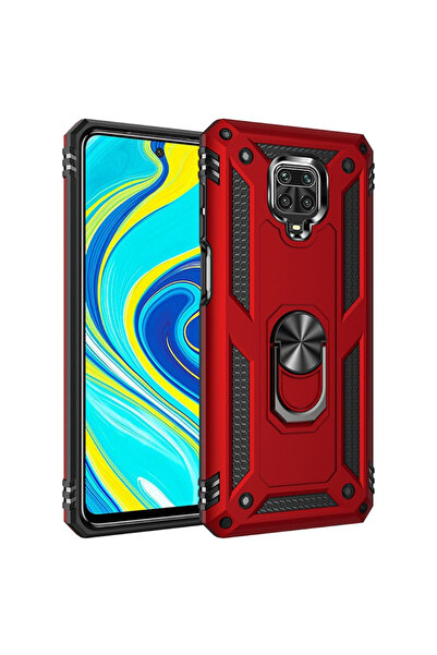 ERBORD Husă blindată pentru Xiaomi Redmi Note 9S / 9 Pro, Nox Case Ring, roșu