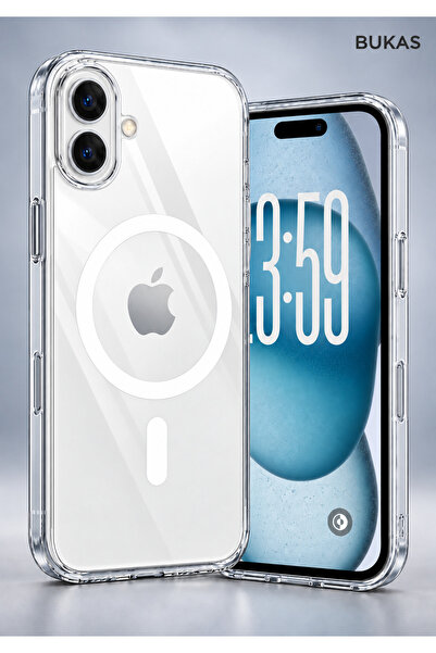 iPhone 16 Plus Uyumlu MagSafe Destekli Kablosuz Şarj Uyumlu Çizilmez Sararmaz Kristal Şeffaf Mika Kılıf