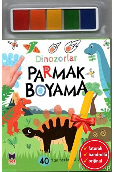 Net Çocuk Yayınları Alfa Kalem+ Finger Painting-Dinosaurs (Collective) New Ch...
