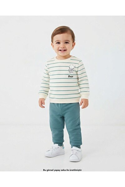 Egelite Boys' Striped 1-2-3-4 Years Old Winter 3 Threaded Ribbed 2-Piece Top ...