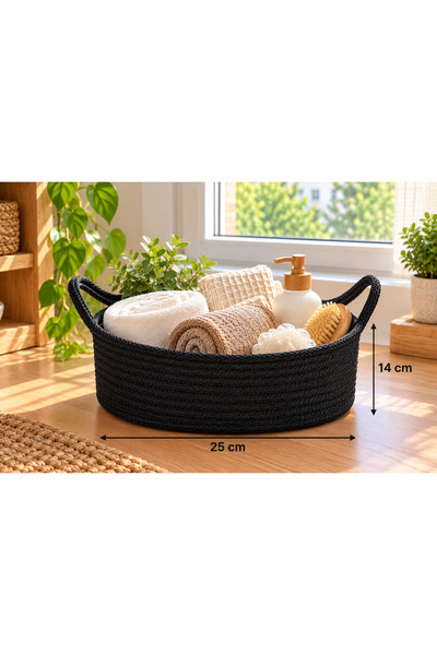 ÖRGÜM Woven Basket 25X14 cm – Decorative Multi-Purpose Storage and Organizing...