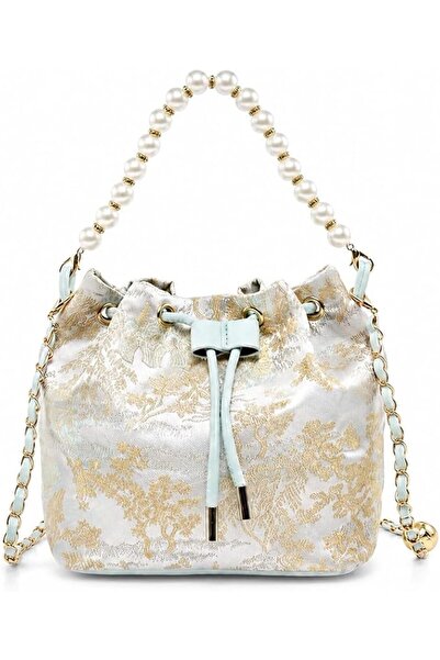 Hannea ® Qipao Inspired Crossbody Bucket Bag with Embroidery