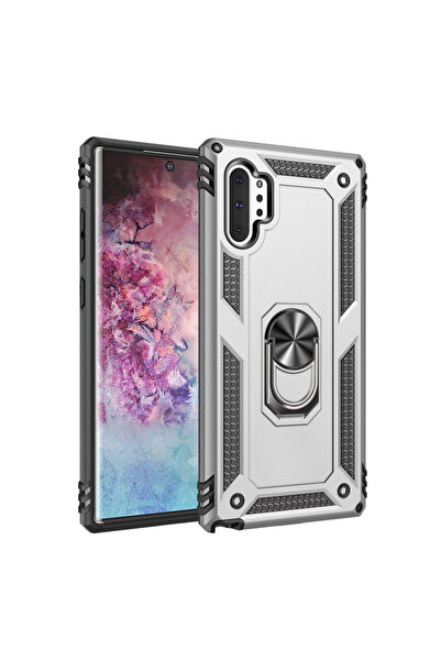 ERBORD Husă blindată pentru Samsung Galaxy Note 10+ Plus, Nox Case Ring, argi...