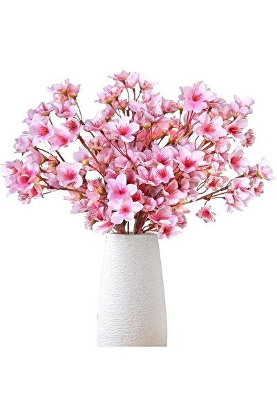 Yelajoy 4 PCS Cherry Blossom Decor, Artificial Flowers Bouquet, Pink Faux Flo...