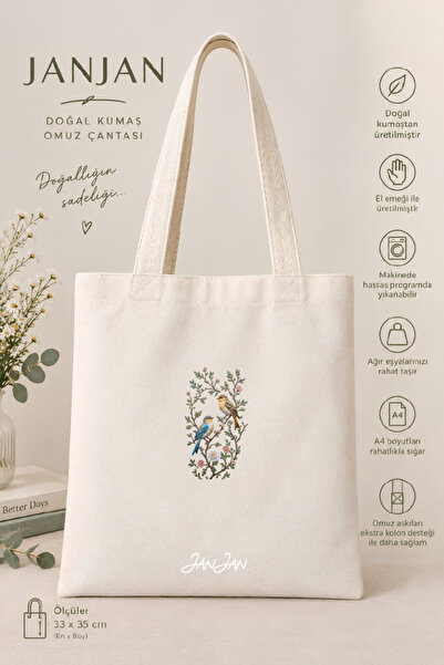 JANJAN Canvas Tote Shoulder Bag Women's Daily Handbag Suitable for A4 Size Ha...