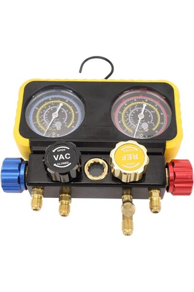 Ejoyous AC Manifold Set, R410a R22 R134a Refrigerant Gauge Kit