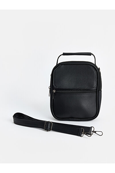 LC Waikiki حقيبة كتف رجالية من NEVAVM Farkily LCW ACCESSORIES بمظهر جلدي أسود