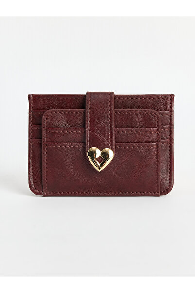 LC Waikiki Lcw Accessories Claret Red Women's Card Holder with Nevavm Difference