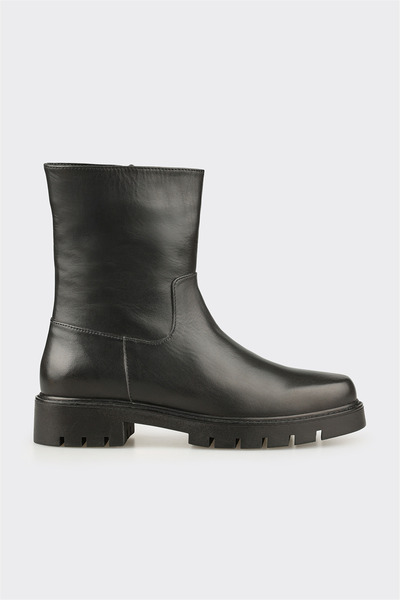 Elle Shoes Siyah Deri Kadın Günlük Bot