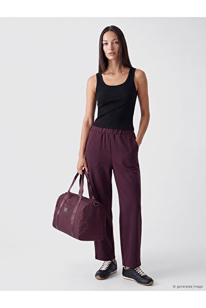 LC Waikiki Two Mt Shop Quality Plum 3 Thread Plain Loose & Baggy Women's Swea...