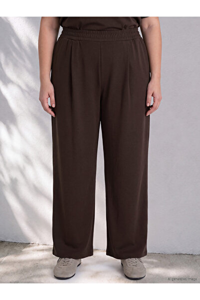 LC Waikiki Two Mt Shop Quality Lcw Curve Brown Interlock Plain Loose & Baggy ...