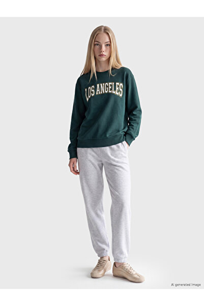 LC Waikiki Two Mt Shop Quality Xside Gray Women's Thick Jogger Sweatpants