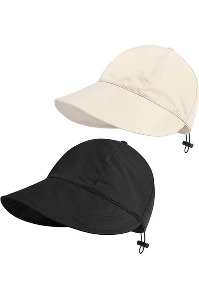 Generic 2PCS Sun Protection Drawstring Peaked Hat for Women, Sun Hats Summer ...