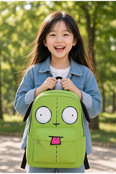 Köstebek حقيبة ظهر لطيفة باللون الأخضر من نوع Invader Zim Gir
