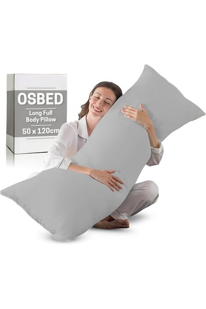 Generic وسادة طويلة ناعمة ومريحة من OSBED للنوم على الجانب |   وسادة جسم كبير...