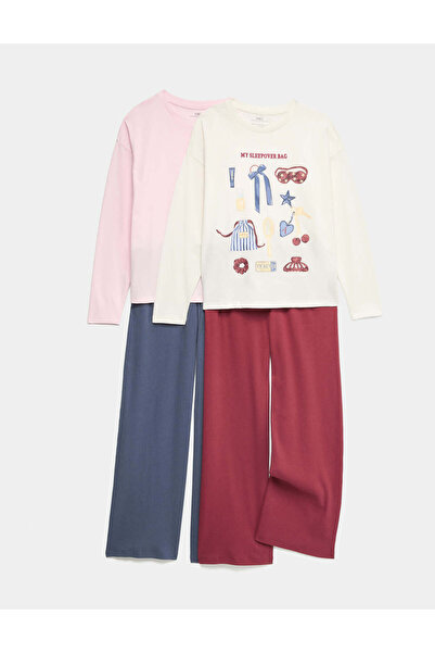 Marks & Spencer 2'li Saf Pamuklu Çocuk Pijama Takımı