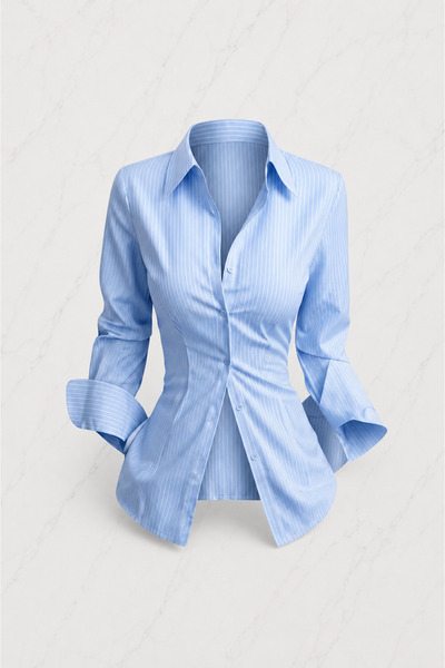 Köstebek Cămașă elegantă pentru femei, slim fit, cu talie ajustabilă și legătură la spate