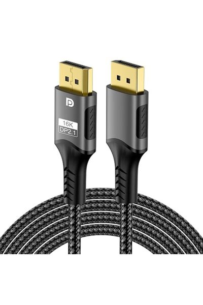 DORLANK كابل DisplayPort 16K بطول 3 أمتار، كابل DisplayPort 2.1 بسرعة 80 جيجا...