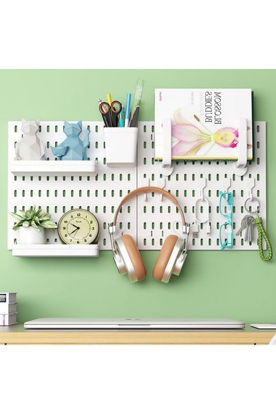 Generic Pegboard Combination Wall Storage Kit, 2 Pack Metal Pegboard, White P...