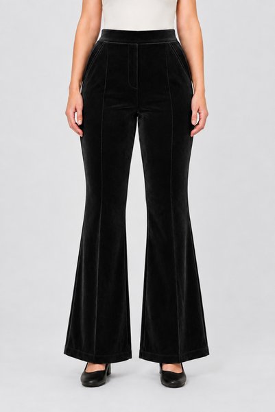 Curvy Trend Plus Size Spanish Flare Velvet Trousers