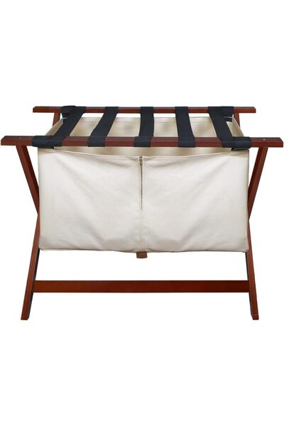 Generic Heavy Duty 34" Extra Wide Luggage Rack with Zippered Laundry Bag- Walnut