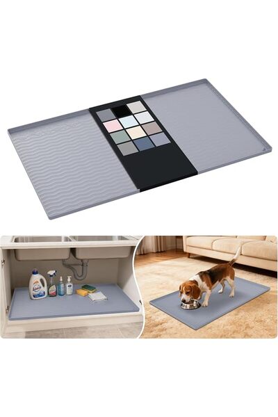 GENERAL URMONA Waterproof Silicone Under Sink Mat 48 x 63 cm, Cabinet Shelf L...