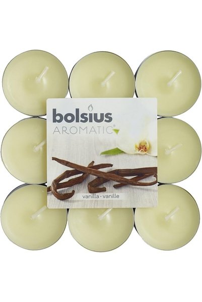 Bolsius شمعة معطرة صغيرة 18 قطعة، برائحة الفانيليا