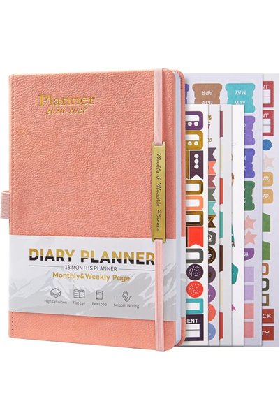 Hahamiya 2026-2027 Leather Planner Weekly and Monthly, 18 Months Calendar Boo...